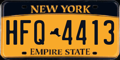 NY license plate HFQ4413