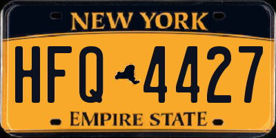 NY license plate HFQ4427