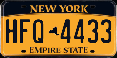 NY license plate HFQ4433