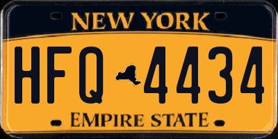 NY license plate HFQ4434