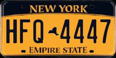 NY license plate HFQ4447