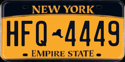 NY license plate HFQ4449