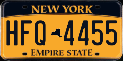 NY license plate HFQ4455