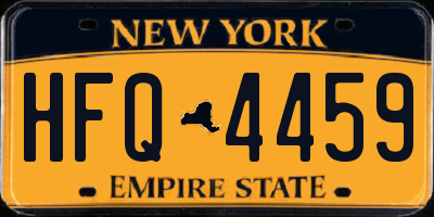 NY license plate HFQ4459