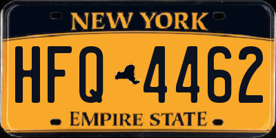 NY license plate HFQ4462