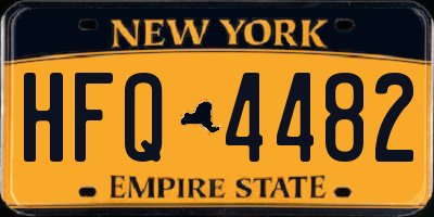 NY license plate HFQ4482