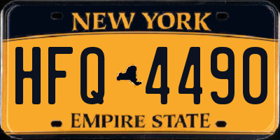 NY license plate HFQ4490