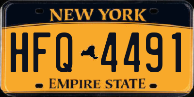 NY license plate HFQ4491