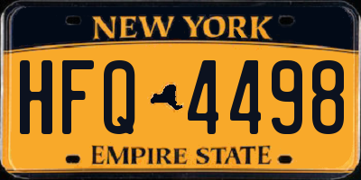 NY license plate HFQ4498