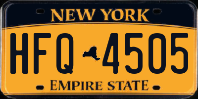 NY license plate HFQ4505