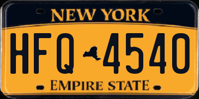 NY license plate HFQ4540