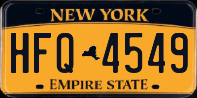 NY license plate HFQ4549