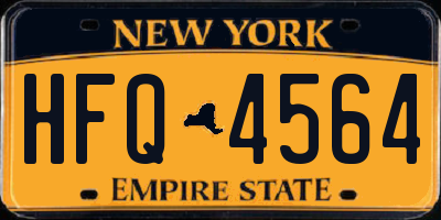NY license plate HFQ4564