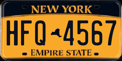 NY license plate HFQ4567