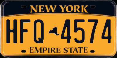 NY license plate HFQ4574