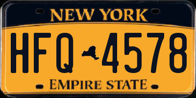 NY license plate HFQ4578