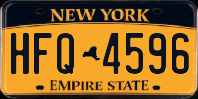 NY license plate HFQ4596