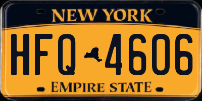 NY license plate HFQ4606