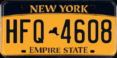 NY license plate HFQ4608
