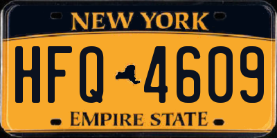 NY license plate HFQ4609