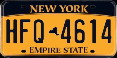 NY license plate HFQ4614
