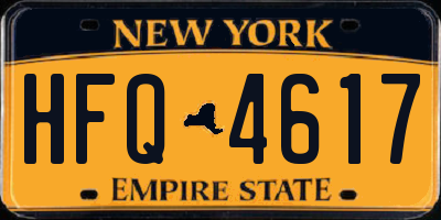 NY license plate HFQ4617