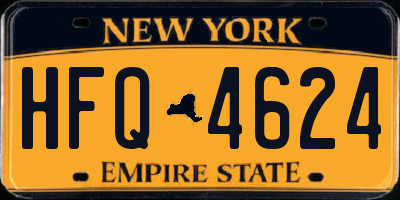 NY license plate HFQ4624