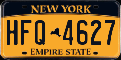 NY license plate HFQ4627