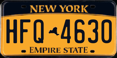 NY license plate HFQ4630