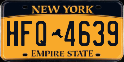 NY license plate HFQ4639