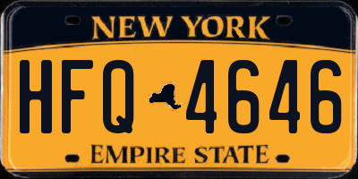 NY license plate HFQ4646