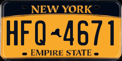 NY license plate HFQ4671