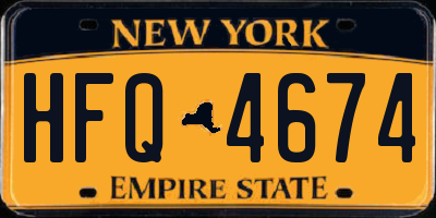 NY license plate HFQ4674