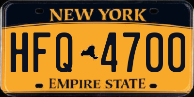 NY license plate HFQ4700