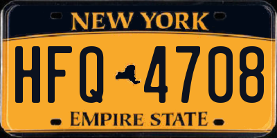 NY license plate HFQ4708
