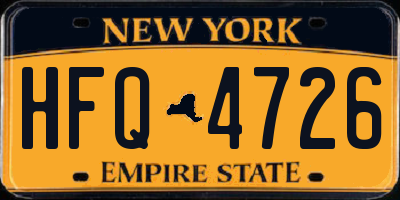 NY license plate HFQ4726