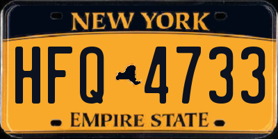 NY license plate HFQ4733