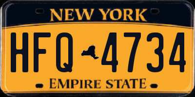 NY license plate HFQ4734