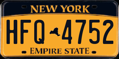 NY license plate HFQ4752