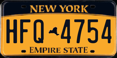 NY license plate HFQ4754