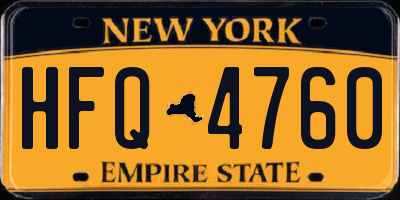 NY license plate HFQ4760