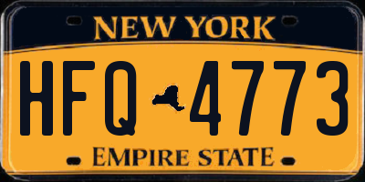 NY license plate HFQ4773