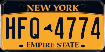 NY license plate HFQ4774