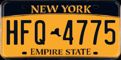 NY license plate HFQ4775