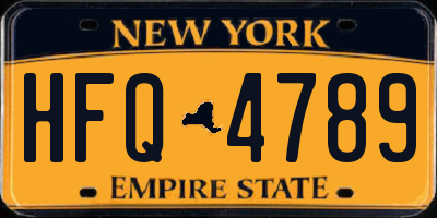 NY license plate HFQ4789