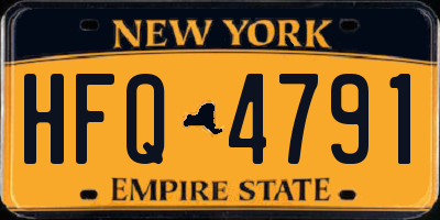 NY license plate HFQ4791