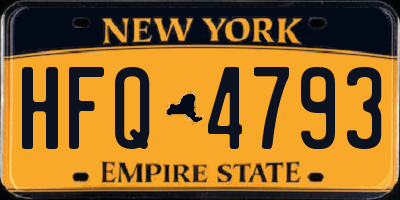 NY license plate HFQ4793