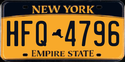 NY license plate HFQ4796