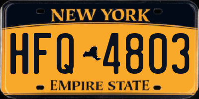 NY license plate HFQ4803