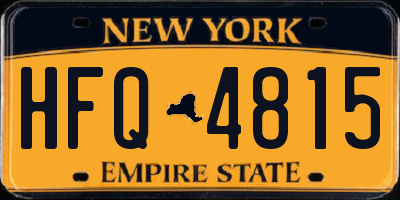 NY license plate HFQ4815